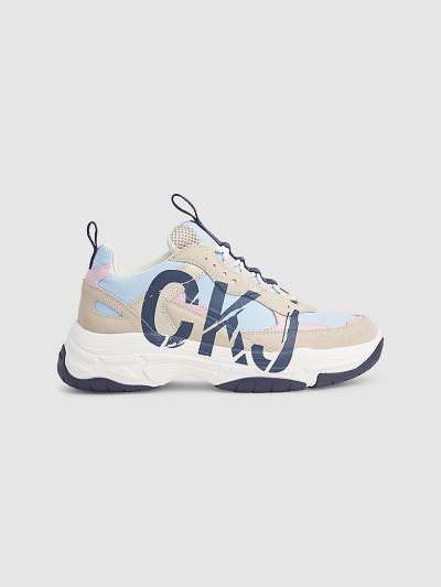 Calvin Klein Cipők HU724793 | Calvin Klein Bőr Chunky Női Sportcipő Kék / Szürke